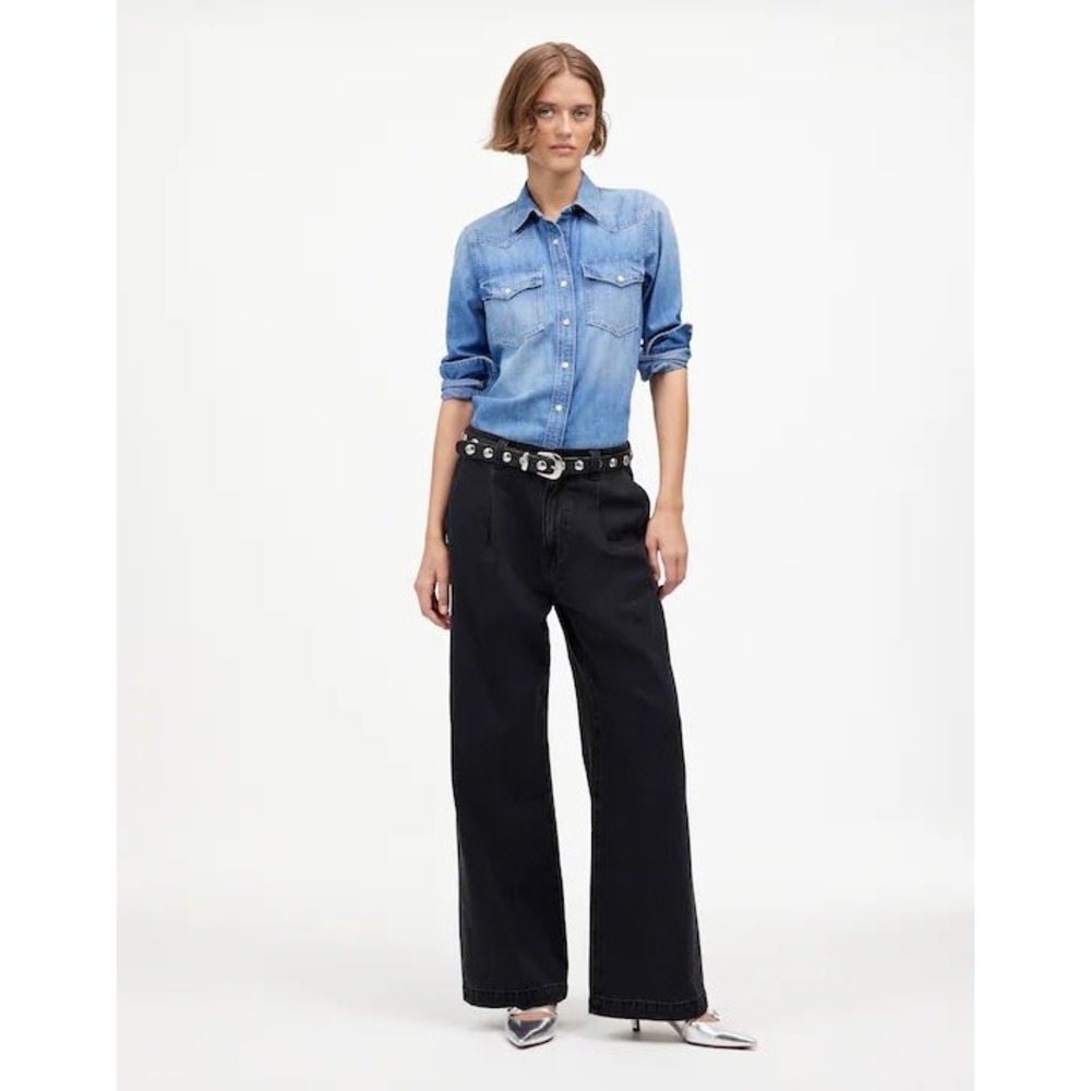 Madewell Harlow Wide-Leg Jean Hollenbeck Wash Black 27